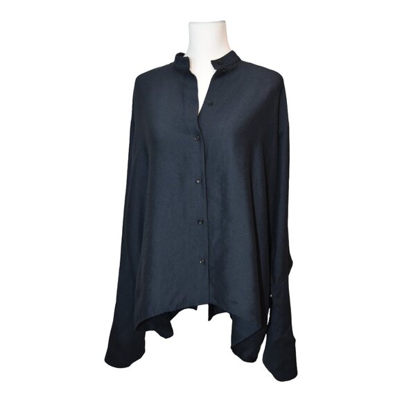 Zara Oversized Asym Hem Shirt Wide Cuffling Cuffs Modern Minimal Capsule XS - Picture 1 of 10